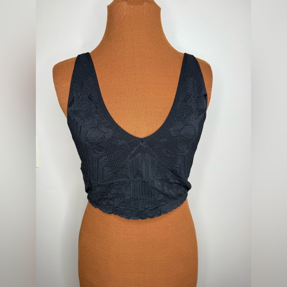 Black Bralette Pullover Style Adjustable Straps Size XL